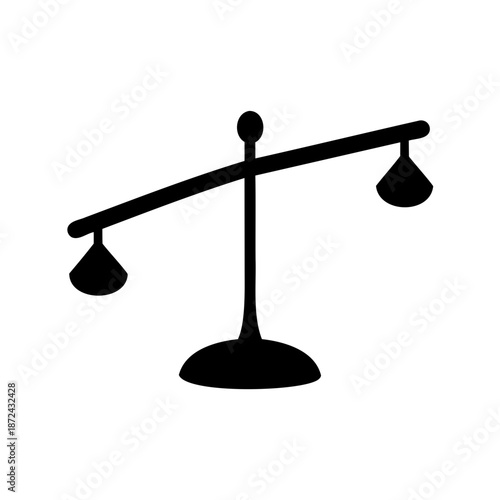 Uneven balance scale silhouette indicating imbalance, weight, or inequality