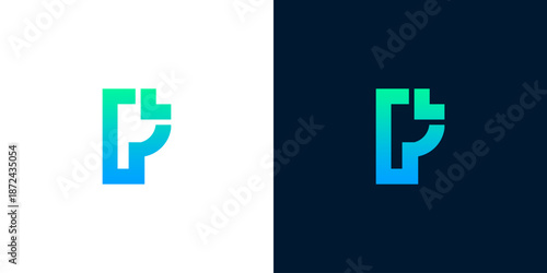 letter p abstract logo vector design