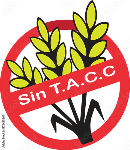 Sin TACC Gluten Free Symbol Wheat Allergy Warning Icon
