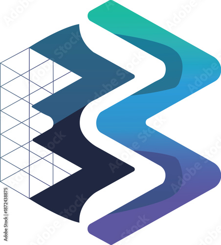 Abstract professional digital strategy logo for consulting and corporate branding