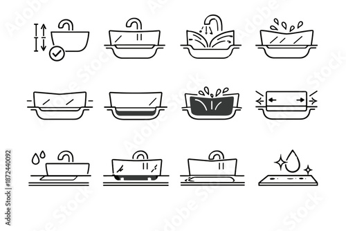 Outcome optimal fit splash vector guard icons placement above sink mindful functional