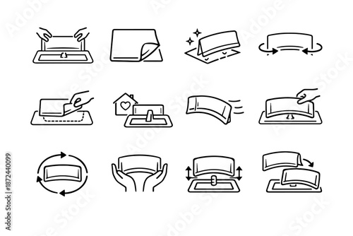 Install logic minimalist guard adaptable option temporary use vector sink icon arrows