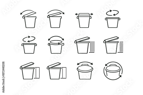 Bin unobstructed logic arrows vector side icon accuracy direction functional choice trash