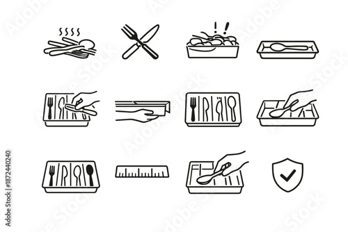 Icon utensil mindful vector fit drawer smooth result cue handle tray icons