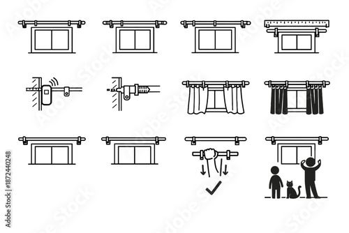 Icon calm cable clip spacing distance line alignment placement evenly routing vector