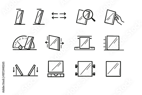 Tilt icon vector adjustment wall vs mirror icons fit logic spacing comparison