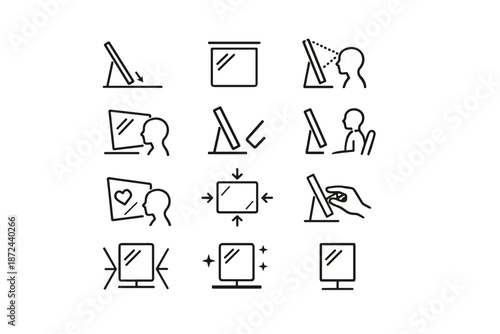 Icon slight calm vector icons mirror balanced optimal clean angle ergonomics mindful