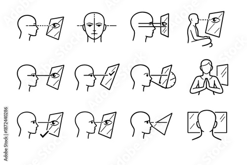 Verification icons eye vector icon practical viewing angle correct mindful natural reflection