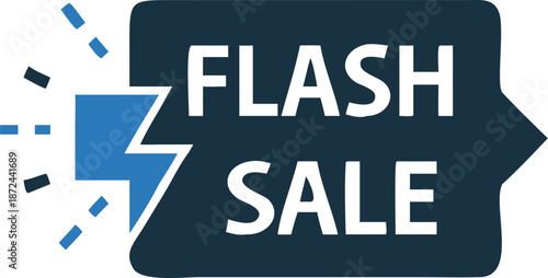 A striking flash sale symbol highlights rapid deals and limited time availability today