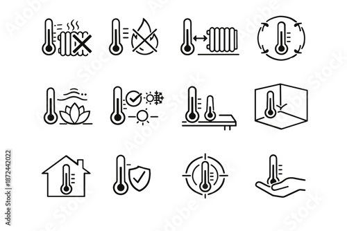 Avoid vector indoor near temperature icon care data safety crossed thermometer