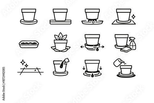 Icon management pot care plant protection saucer prevention vector containment tray spill