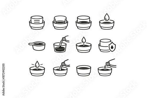Vector laundry internal clean icon fill dosage cap icons mindful mark clarity