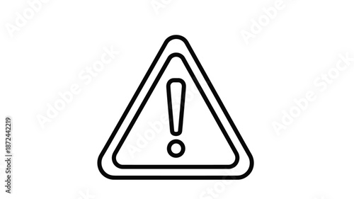 Simple black and white triangular warning sign with an exclamation point inside