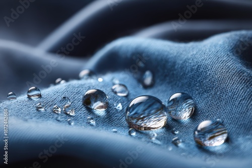 青い布地に水滴が映えて視界がクリア