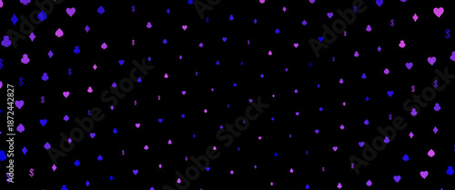 Light Silver, Gray vector pattern with symbol of cards. Glitter abstract sketch with isolated symbols of playing cards. Pattern for ads of parties, events in Vegas.