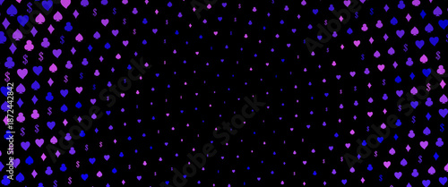 Light Silver, Gray vector pattern with symbol of cards. Glitter abstract sketch with isolated symbols of playing cards. Pattern for ads of parties, events in Vegas.