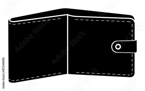 Black Wallet Silhouette - Minimalist Vector Illustration