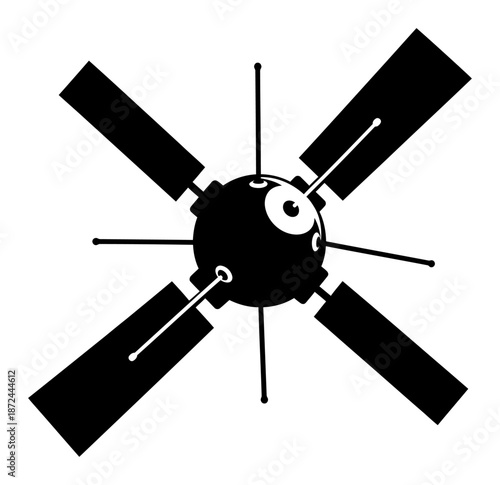 Sputnik Vector - Minimalist Space Silhouette