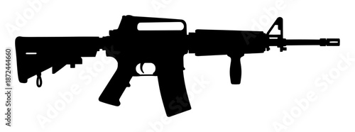 Rifle Assault Silhouette Vector Illustration