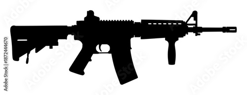 Rifle Assault Silhouette Vector Illustration