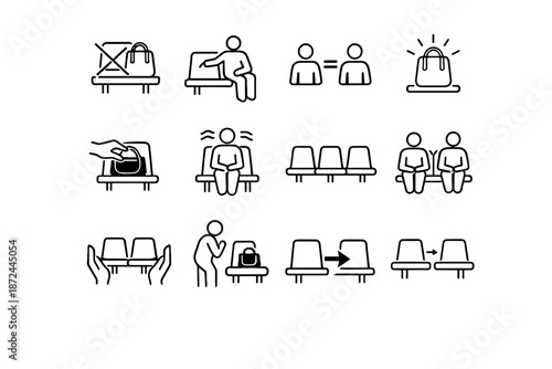 Keep calm icon vector seating off fairness urban space bags focus