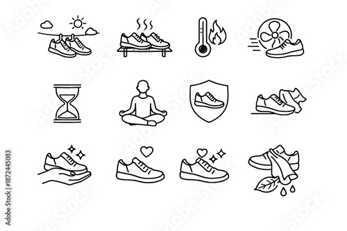 Dry vector icon naturally habit drying gentle focus material minimalist airflow care