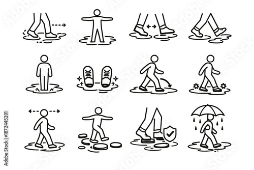 Groungait urban controlled vector focus length icons puddle walking logic icon adjust