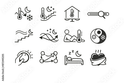 Adjustment habit icon icons sleep awareness comfort thermostat vector transition night calm