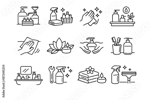 Wipe icon soap clean eco icons keep awareness tidy space vector calm