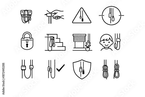 Look icons order tidy focus habit control icon cord safety vector step