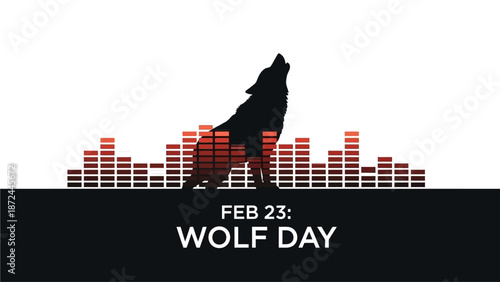 Wolf howling at sound wave on Wolf Day February 23rd