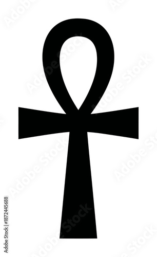 Ankh Cross Silhouette Vector Illustration