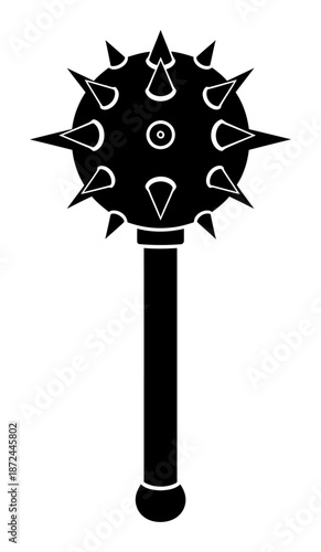 Mace Silhouette - Spiked Weapon Vector