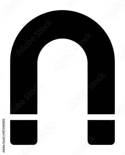 Tableau sur toile Horseshoe Magnet Icon - Minimalist Vector Silhouette