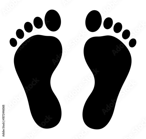 Bare Footprint Silhouette - Minimalist Vector