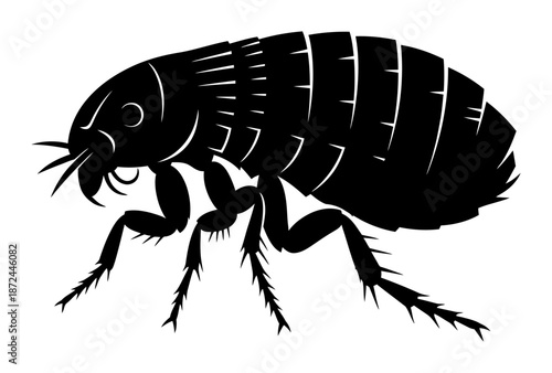 Flea Silhouette - Minimalist Vector Illustration