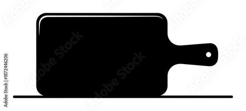 Wooden Cutting Board Vector - Minimalist Silhouette