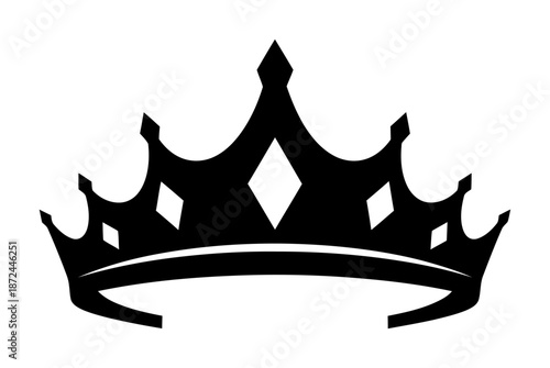 Minimalist Crown Tiara Silhouette Vector Illustration