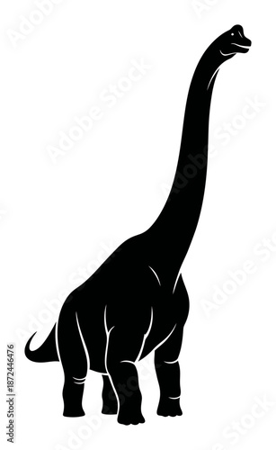 Brachiosaurus Silhouette Vector Illustration Minimalist Design