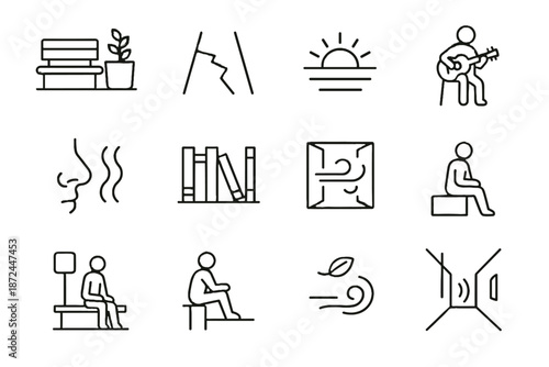 Late icons icon mindfulness reflect urban vector calm aisle leaf crack low