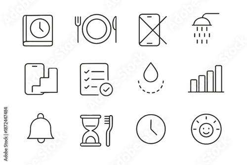 Minimalist streak icon alert layout icons vector reminder happy habit routine break