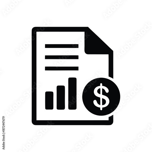 The document featuring a dollar sign and financial growth chart signifies economic data