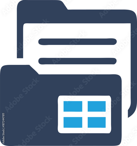 Hierarchical document outline one document relates to three others in a monochrome display of file management