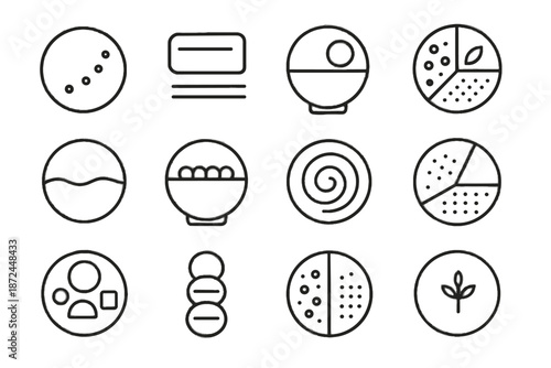 Aligned wave compact icon icons centered layout minimalist vector bowl meal