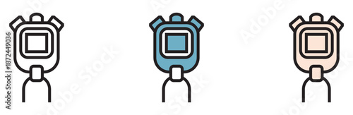 Smartwatch icons in modern design with different colors