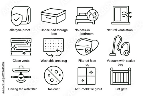 Allergy face mask filtered blanket vector home rug icon symbol gate pet