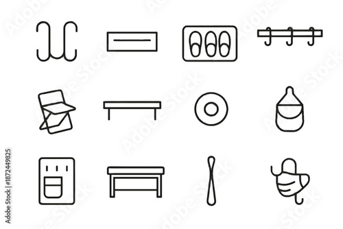 Console jacket entryway mat box icon bar vector icons shoehorn minimalist bench