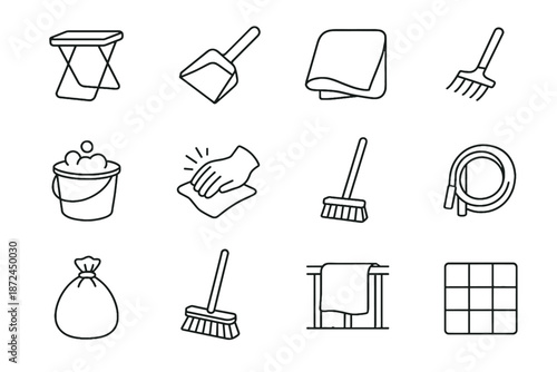 Cloth icon railing edge vector quick grid icons cleaning trash rake dust