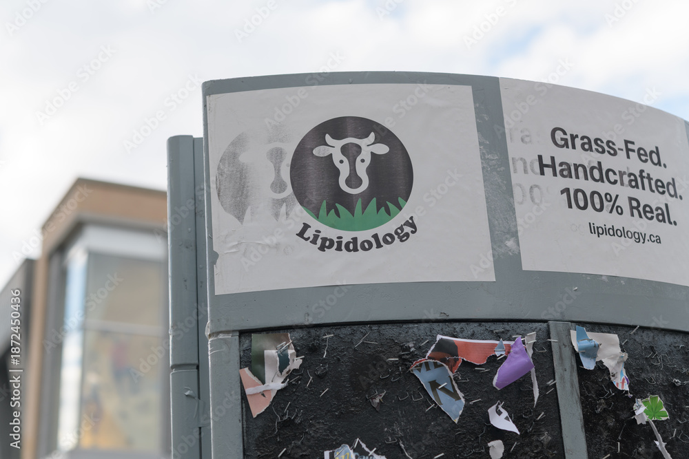 Obraz premium sticker for Lipidology ca the website for Lipidology, a family-owned, Canadian skincare company based in Toronto that specializes in organic, beef-tallow-based products (seen on Queen W)