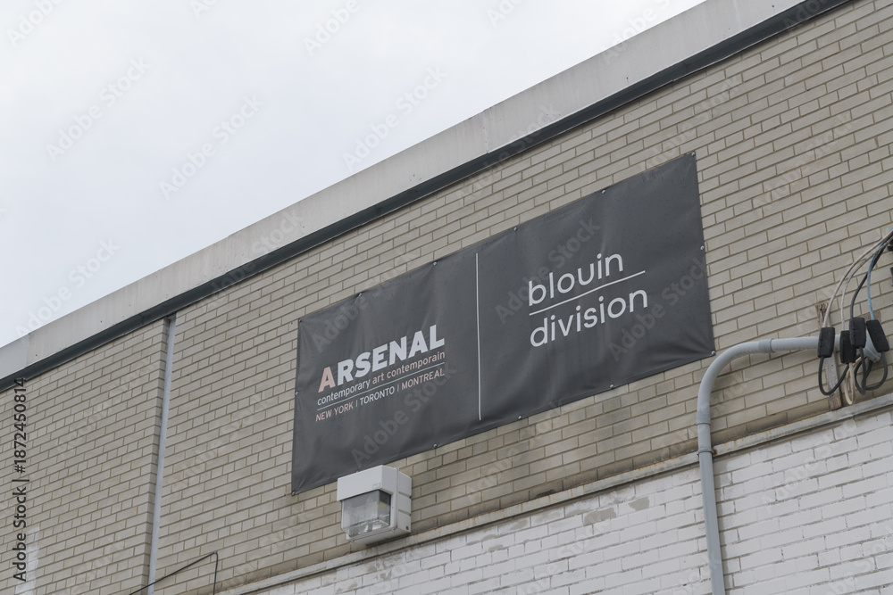 Obraz premium sign banner outside Blouin Division Gallery located at 45 Ernest Av, Toronto